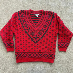VTG ILLUSTRATIONS CASUAL SWEATER PULLOVER FAIR ISLE 100% SHETLAND WOOL SWEATER S
